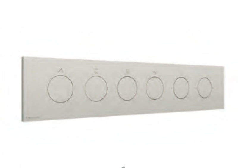 Baterie de duș încastrată W-Touch din inox cu butoane, 2–5 ieșiri Treemme