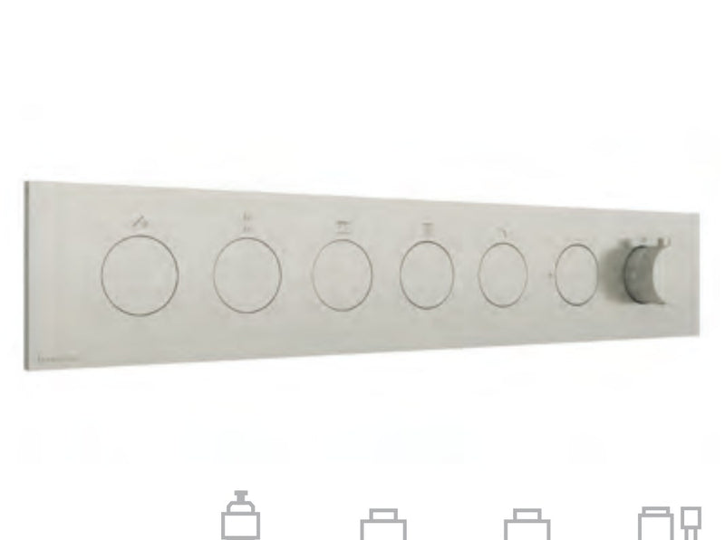 Termostat de duș încastrat W-Touch din inox cu butoane, 2–5 ieșiri Treemme