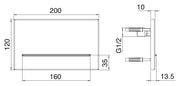 Desen tehnic cu cote – Pipă cascadă încastrată Treemme pentru cadă sau duș