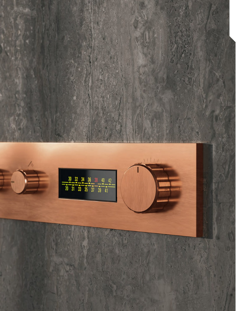 Termostat de duș încastrat W-70s cu afișaj digital și comandă LED, 2–6 ieșiri – Treemme, imagine de ambianță