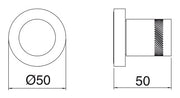 Desen tehnic cu cote – Robinet de oprire încastrat X-Change 1/2"