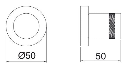 Desen tehnic cu cote – Robinet de oprire încastrat X-Change 1/2"