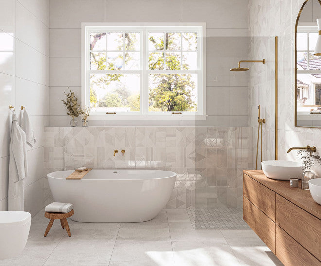 Gresie și faianță porțelanată Metallic White 50 × 100 cm, natural – Aparici