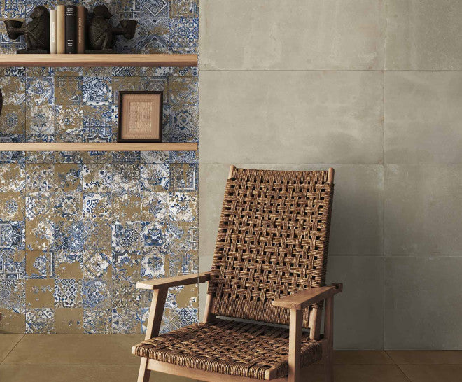 Gresie și faianță porțelanată Zest Siena Classic Stamp Vestige 50 × 100 cm, natural – Aparici