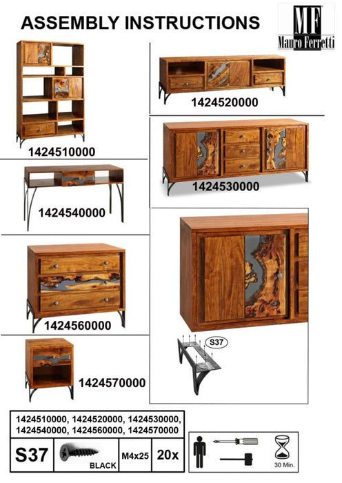 Comoda Mustang Cm 88X45X75 (Legno Di Acacia Nilotica)