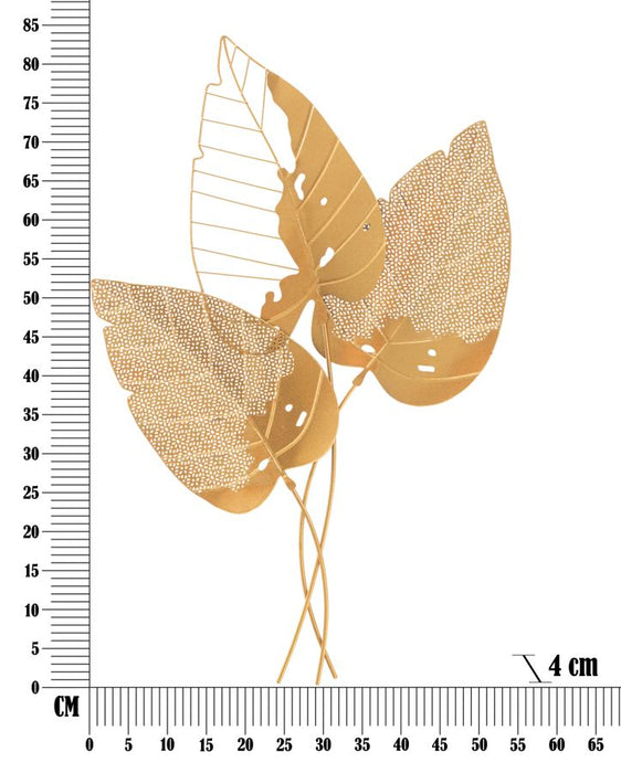 Schiță de dimensiuni Autumn Leaf Gold: 53 cm lățime, 84,5 cm înălțime și 4 cm adâncime
