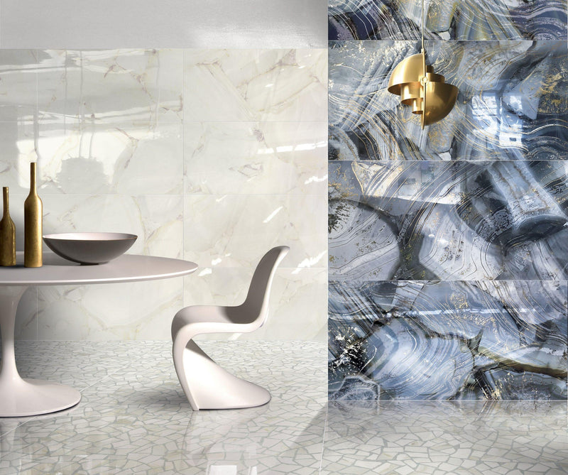 Gresie faianta preziosa blu  60X120 cm made in italia
