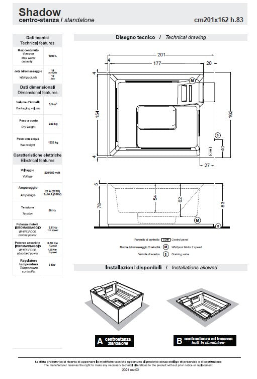 Minipiscină spa Shadow Treesse Ghost Plus, 200x160 cm, 2-3 persoane