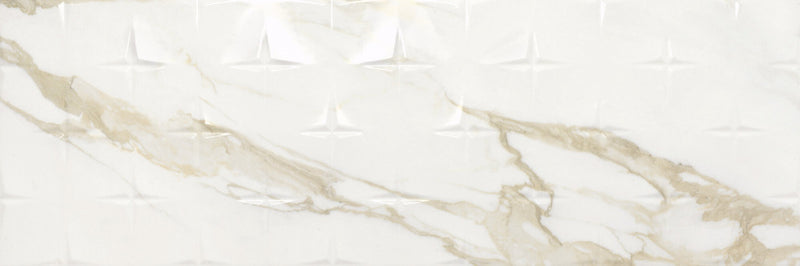 Faianță Porțelanată Baldocer Flash Adaggio Gold 40x120 cm - Finisaj Lucios Efect Marmură