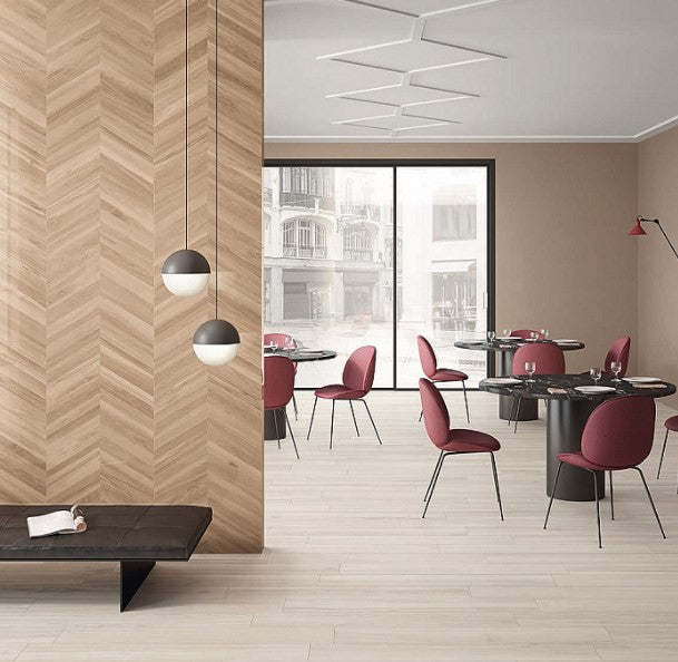 Gresie porțelanată Chevron Miel 60 × 119,5 cm, aspect lemn – Piemme Ceramiche