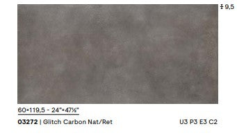 Gresie glitch carbon 60X119.5 cm made in italia