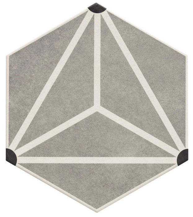 Gresie faianta hexagonala osaka aqua grey 28X33 cm made in spania