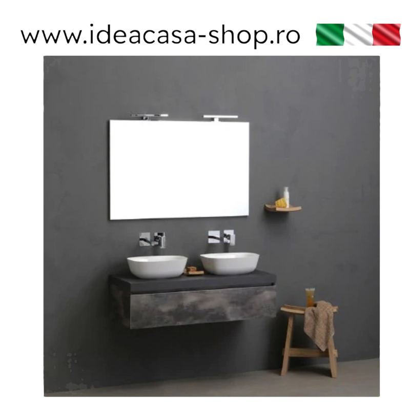 Mobilier baie modern silver Genoveva 140x50x25cm