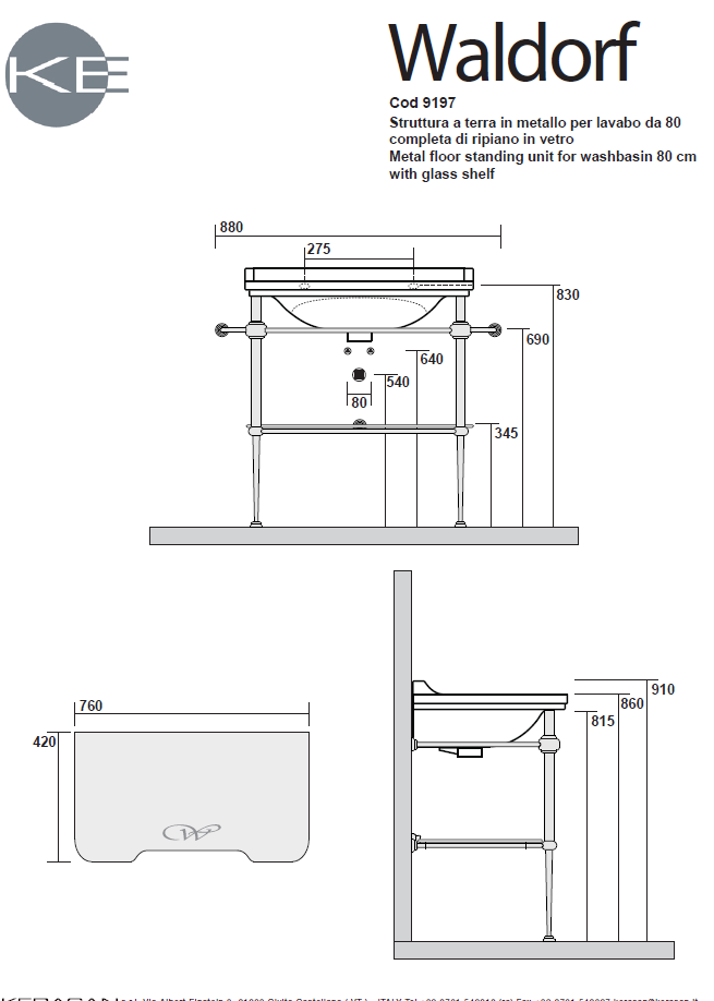 WALDORF Lavoar cu structura crom Italia 4141+9197