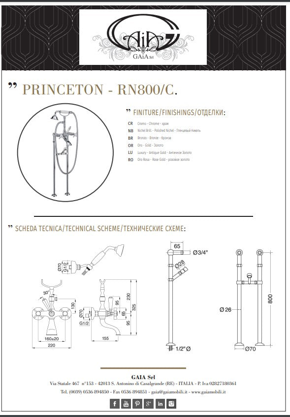 Baterie cada pardoseala princeton rn8400/c made in italia