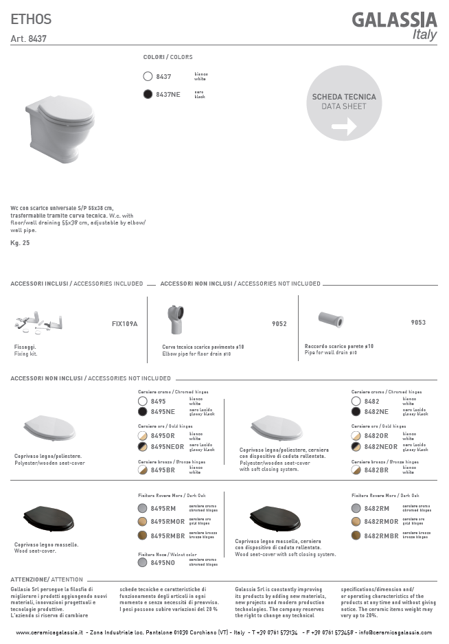 Ethos Vas wc stativ cu capac soft close Italia 8437