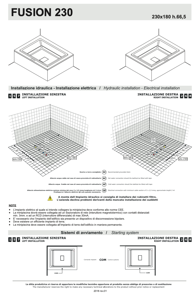 Cadă cu hidromasaj Fusion 230 Treesse
