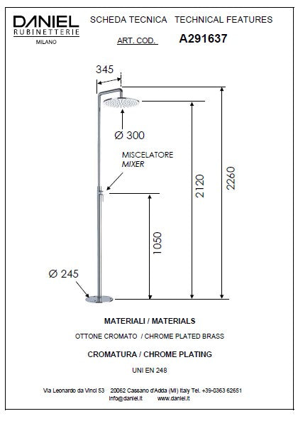 Baterie dus exterior piscina suvi made in italy a291637
