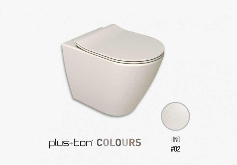 Vas WC suspendat Cover Plus+ton Rimless Lino cu capac soft-close