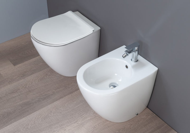 Vas WC Stativ Rimless Cover Althea Ceramica cu Capac Soft Close - Design Modern Italian
