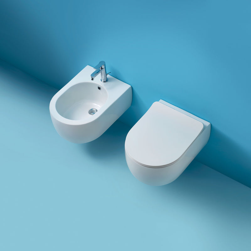 FLO Vas wc suspendat alb  cu capac soft close Italia 3115