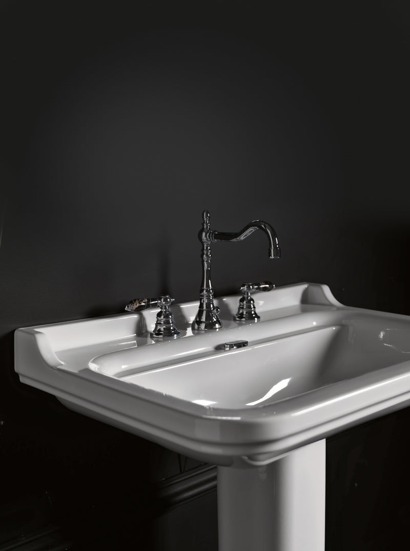 Lavoar cu Piedestal Waldorf 80 cm Alb Lucios – Kerasan Italia